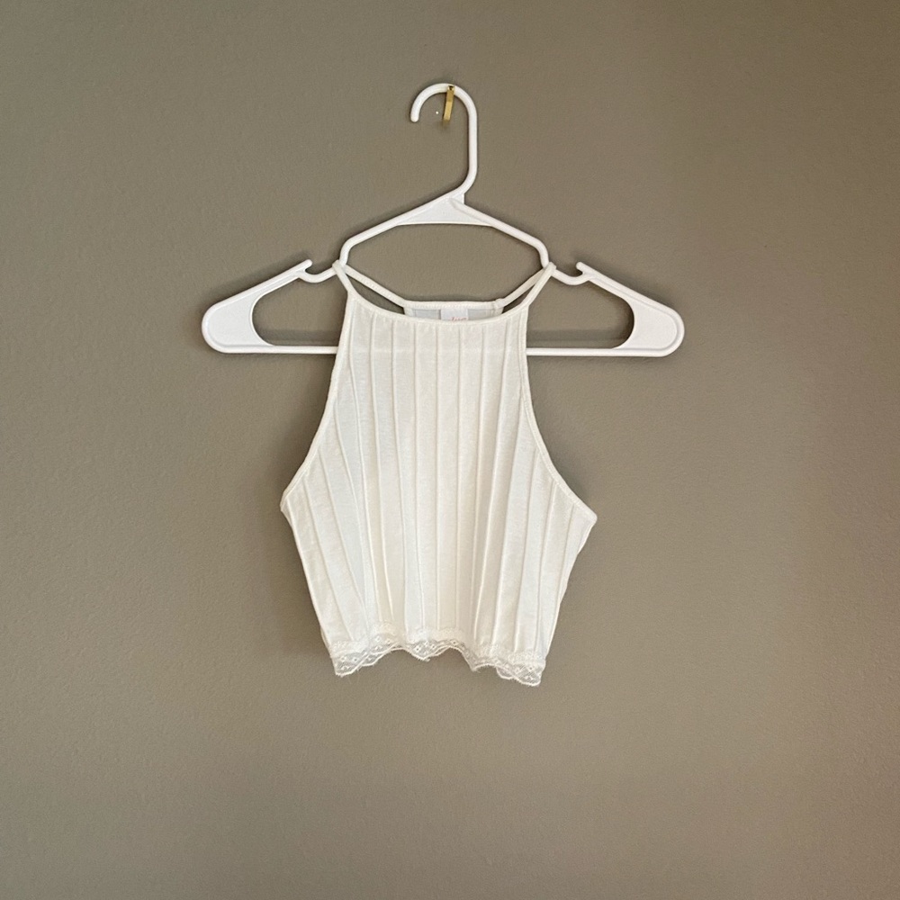 XS White halter tank top